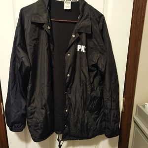 Pink lined rain coat